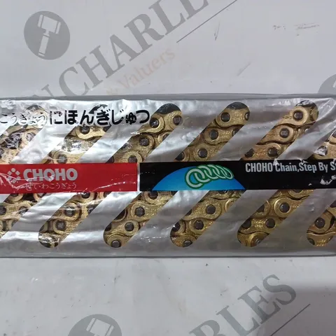 BOXED CHOHO JAPAN SPEC HEAVY DUTY MOTORCYCLE ROLLER CHAIN IN GOLD EFFECT - 428H 130L(G)