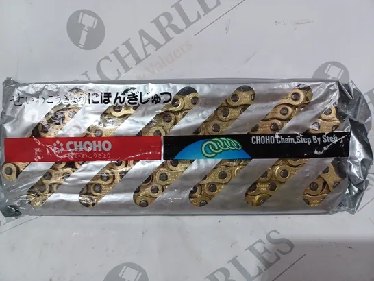 BOXED CHOHO JAPAN SPEC HEAVY DUTY MOTORCYCLE ROLLER CHAIN IN GOLD EFFECT - 428H 130L(G)