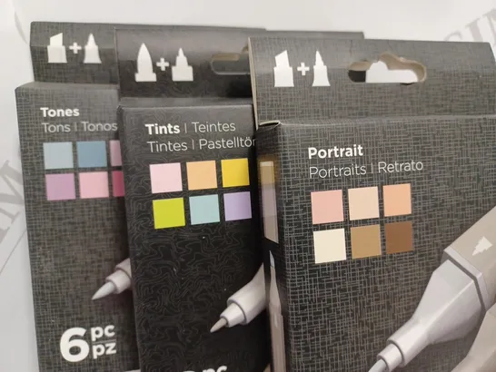 LOT OF 5 ASSORTED 6-PACKS OF SPECTRUM NOIR MARKERS INCLUDES GRAPHIC AND ILLUSTRATOR STYLES 