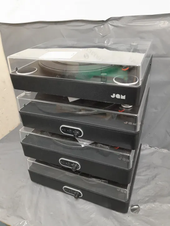 4 UNBOXED JAM TURNTABLES