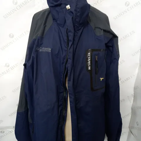 COLUMBIA TITANIUM BLACK NAVY JACKET - XL