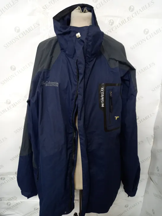 COLUMBIA TITANIUM BLACK NAVY JACKET - XL