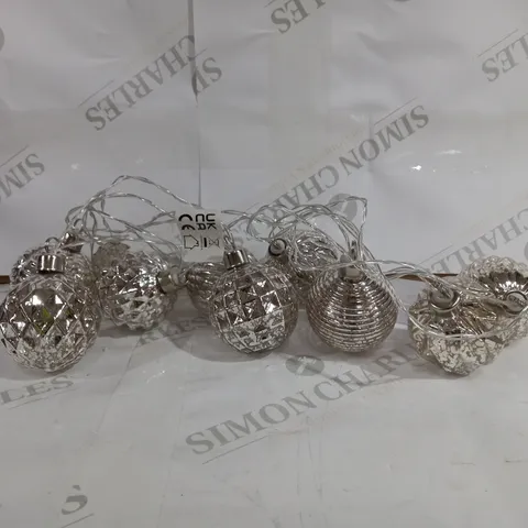 ALISON CORK MERCURY GLASS SET OF 10 BAUBLE LIGHT STRAND