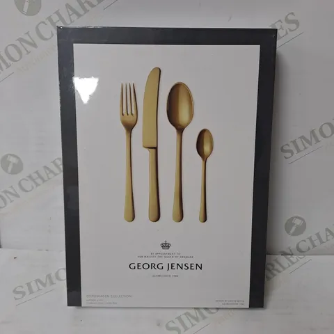 BOXED AND SEALED GEORG JENSEN COPENHAGEN COLLECTION CUTLERY GIFTBOX STAINLESS STEEL GOLD 