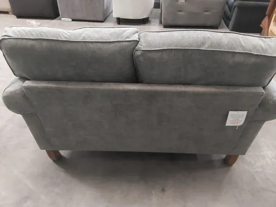 DESIGNER WILLIAM 2 SEATER HIGH BACK FABRIC UPHOLSTERED SOFA - GREY