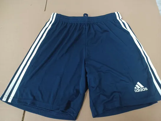 ADIDAS STRIPE SHORTS IN NAVY/WHITE - UK LARGE