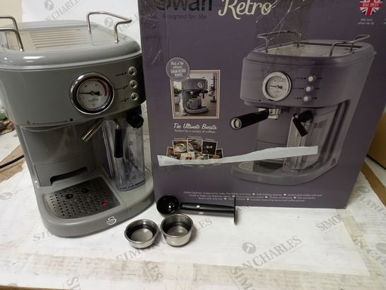 SWAN RETRO ESPRESSO COFFEE MACHINE WITH AUTOMATIC MILK FROTHER