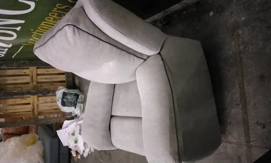 QUALITY DESIGNER GREY FABRIC MANUAL RECLINER ARMCHAIR