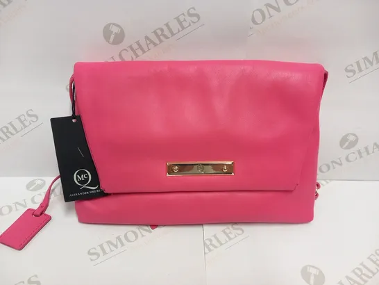 MCQ BY ALEXANDER MCQUEEN PLAIN NAPPA HOT PINK CLUTCH BAG