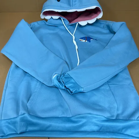 NOVELTY SHARK THEMED OVERHEAD HOODIE IN BLUE SIZE UNSPECIFIED 