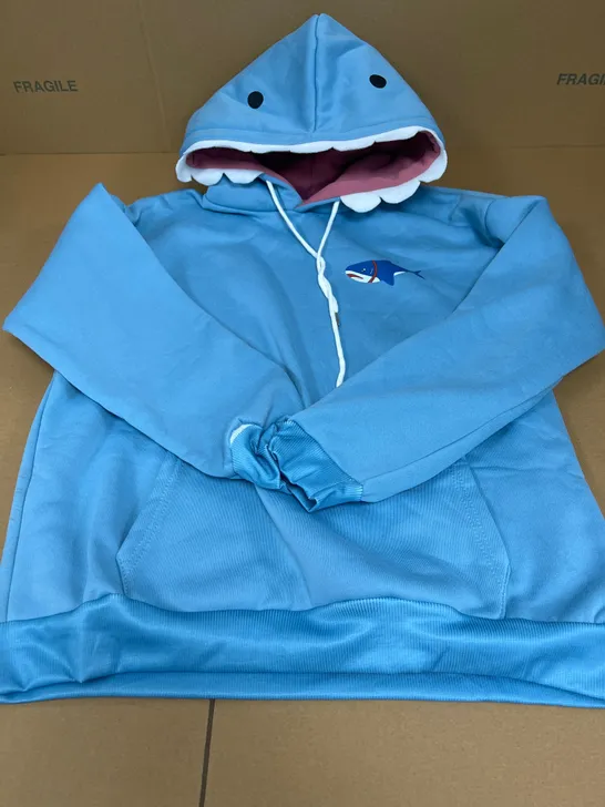 NOVELTY SHARK THEMED OVERHEAD HOODIE IN BLUE SIZE UNSPECIFIED 