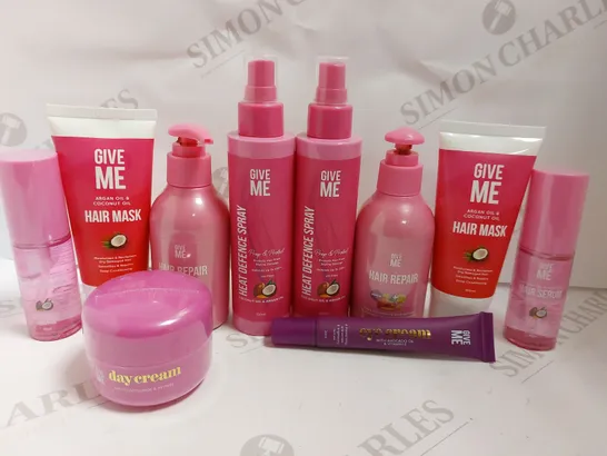 BOX OF APPROX 10 GIVE ME ITEMS TO INCLUDE HEAT DEFENCE SPRAY, HAIR MASK, HAIR REPAIR 