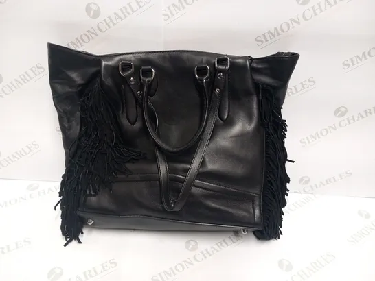 CHRISTIAN LOUBOUTIN JUSTINE BLACK FRINGE BAG