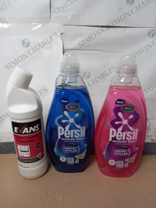 BOX OF APPROX 9 CLEANING PRODUCTS TO INCLUDE PERSIL DETERGENT , TOILET CLEANER , AWNING CLEANER   - COLLECTION ONLY