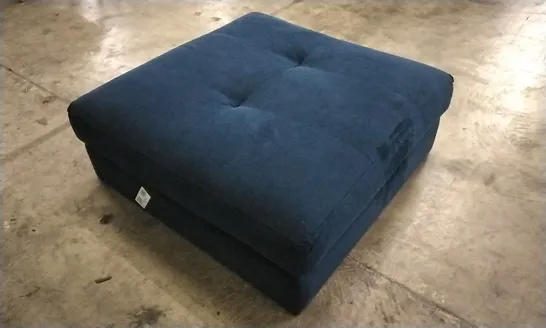 QUALITY DESIGNER LOUNGE CO FOOTSTOOL IN NAVY BLUE VELVET