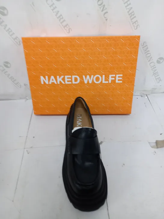 BOXED PAIR OF NAKED WOLFE SWISH BLACK UK 5.5