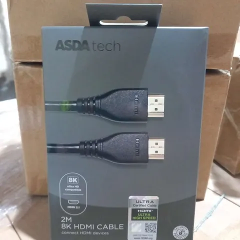 BOX OF APPROXIMATELY FOUR BRAND NEW TECH 2M 8K HDMI CABLE 