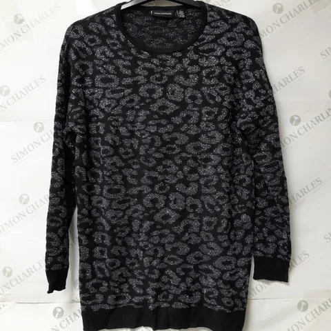 NINA LEONARD LADIES BLACK JUMPER WITH GLITTER DETAIL SIZE S