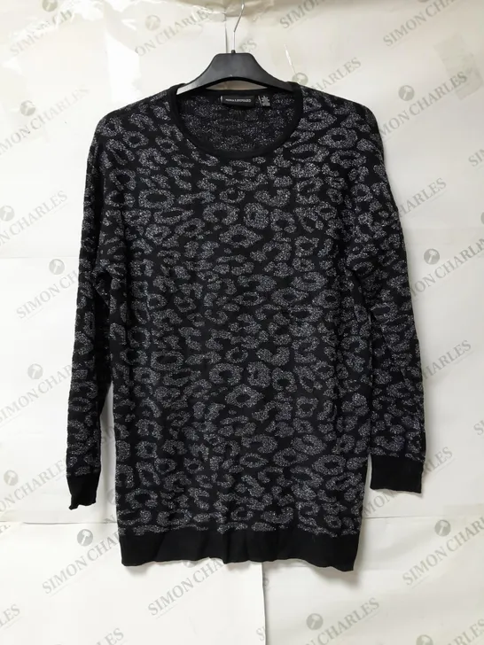 NINA LEONARD LADIES BLACK JUMPER WITH GLITTER DETAIL SIZE S