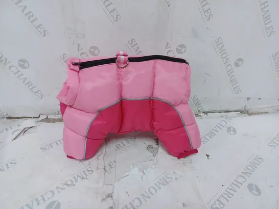UNBOXED PINK COAT FOR SMALL DOGS. ZIP FASTENING QUILTED FOR WARMTH