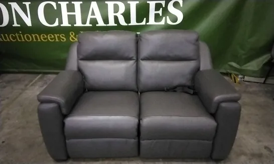 QUALITY ITALIAN DESIGNER AVILA POWER RECLINER LOVESEAT MEDIUM GREY LEATHER