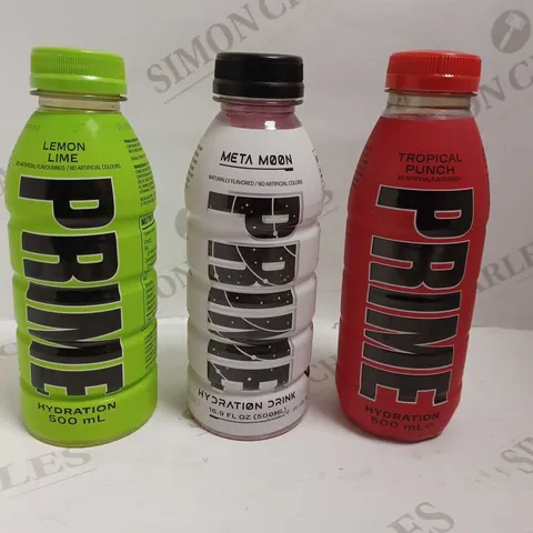 BOX OF 3 PRIME DRINKS TO INCLUDE LEMON LIME, TROPICAL PUNCH AND META MOON