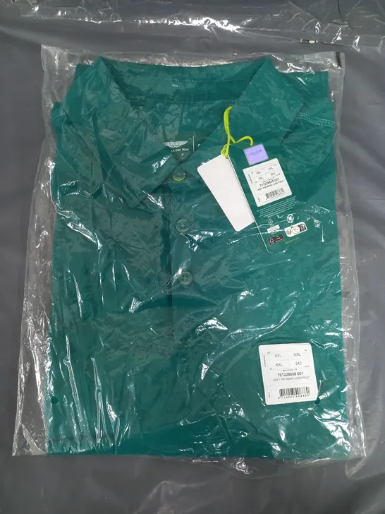 BAGGED ASTON MARTIN F1 MENS LOGO POLO IN GREEN - XXL