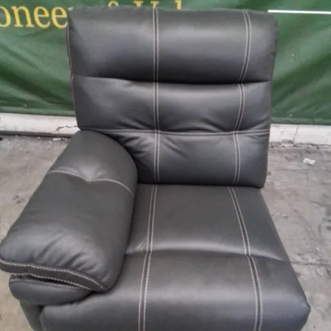 DESIGNER LEFT HAND FACING POWER RECLINING SECTION - GREY LEATHER 