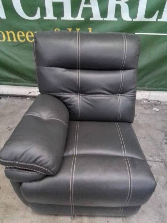 DESIGNER LEFT HAND FACING POWER RECLINING SECTION - GREY LEATHER 