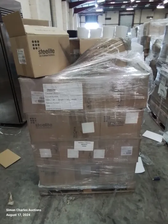 PALLET CONTAINING LARGE AMOUNT OF TILTED SIDE POTS/RAMEKINS (GREEN AND WHITE)