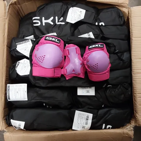 BOX OF APPROXIMATELY 37X BRAND NEW SKL CHILD PROTECTORS KIT INCLUDING KNEE, ELBOW AND WRIST PADS (1 BOX)