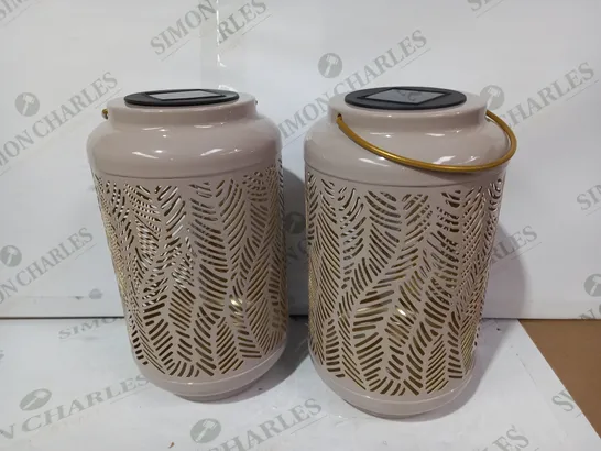 GARDEN REFLECTIONS SET OF 2 PATTERNED SOLAR LANTERNS