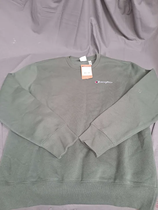 CHAMPION LOGO SWEATSHIRT IN GREEN SIZE XL