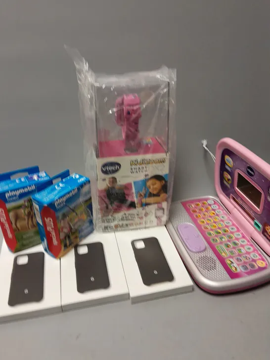 APPROXIMATELY 20 ASSORTED ITEMS TO INCLUDE VTECH KIDS LAPTOP, VTECH KIDIZOOM SMART WATCH, GOGLE PIXEL PHONE CASES, ETC