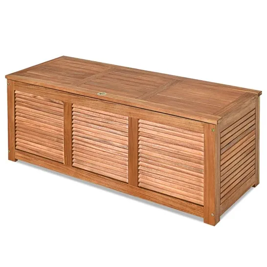 BOXED UNION RUSTIC TURKAN 120CM 180 LITRE ACACIA WOOD DECK BOX GARDEN BENCH CONTAINER (1 BOX)