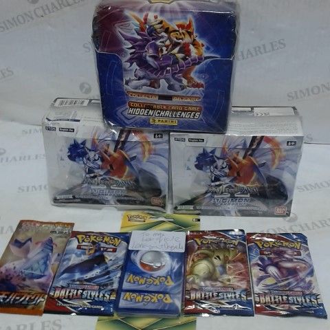 LOT OF ASSORTED CARD GAME PACKS, TO INCLUDE POKEMON, DIGIMON & INVIZIMALS