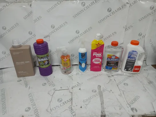 10 HOUSEHOLD ITEMS TO INCLUDE BUBBLE MIXTURE, THE PINK STUFF, AND SPIDER REPELLENT ETC. 