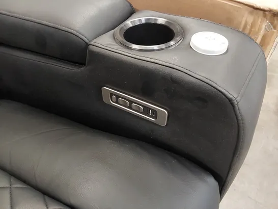 DESIGNER BLACK ELECTRIC RECLINING ARMCHAIR WITH CUPHOLDERS 