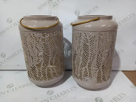 GARDEN REFLECTIONS SET OF 2 PATTERNED SOLAR LANTERNS