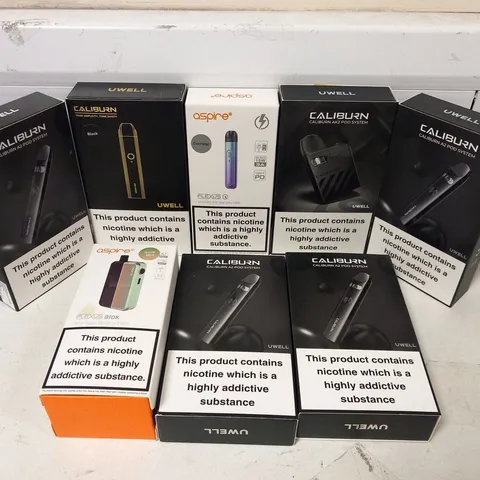 APPROXIMATELY 29 ASSORTED E-CIGARETTES AND E-CIGARETTE PARAPHERNALIA TO INCLUDE; ASPIRE AND CALIBURN