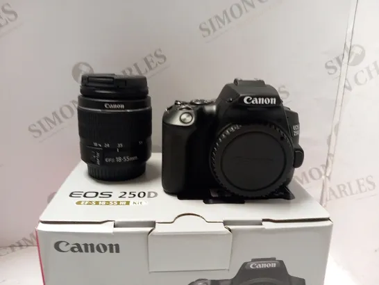 BOXED CANON ESSENTIAL TRAVEL KIT TO INCLUDE;  EOS 250D, EF-S 18-55 III AND TRAVEL BAG