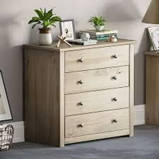 BOXED WEISS PANAMA 4 DRAWER CHEST SOLID PINE WOOD (1 BOX)