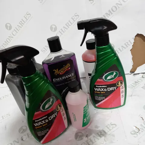 LOT OF ASSORTED CAR CLEANING PRODUCTS AND ACCESSORIES 