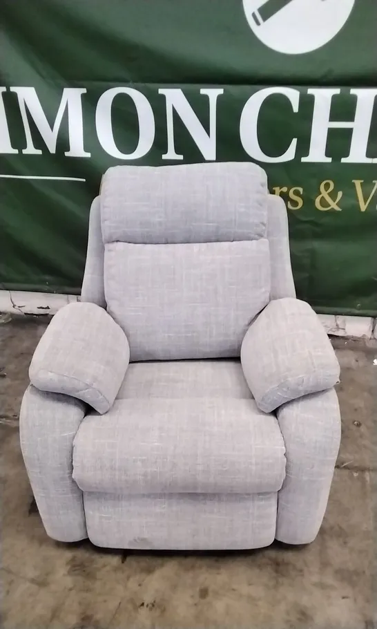 QUALITY BRITISH DESIGNED & MANUFACTURED G PLAN KINGSBURY POWER RECLINER CHAIR BEACH DUCK EGG FABRIC