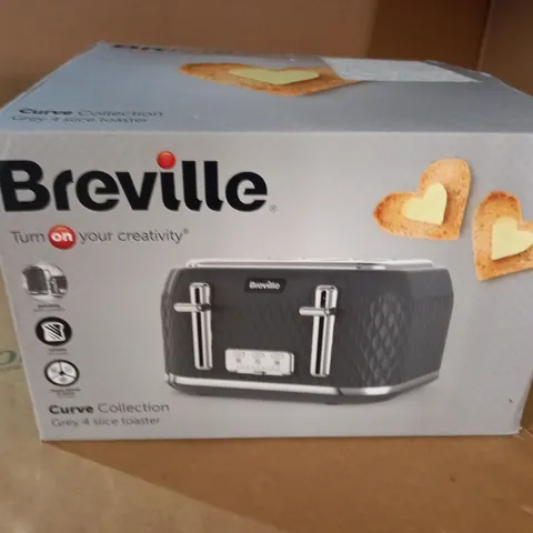 BOXED BREVILLE CURVE COLLECTION GREY 4-SLICE TOASTER 