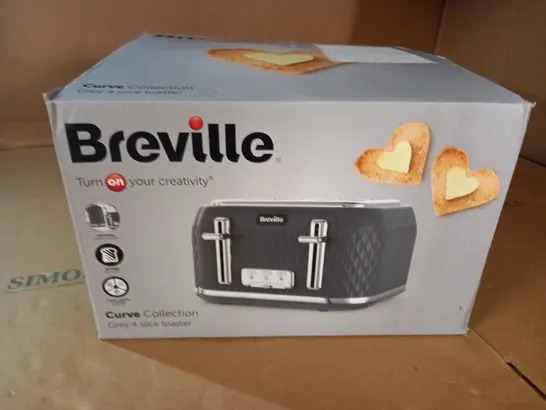 BOXED BREVILLE CURVE COLLECTION GREY 4-SLICE TOASTER 