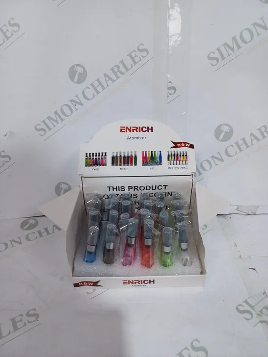 PACK TO CONTAIN APPROX. 24 X ENRICH CE4 E-CIGARETTE ATOMIZERS - COLOURS VARY