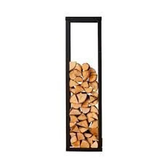 BOXED NEO LARGE BLACK FIREWOOD LOG RACK STORAGE 150X40X25CM HOLDER METAL SHELF STAND TALL STEEL (1 BOX)