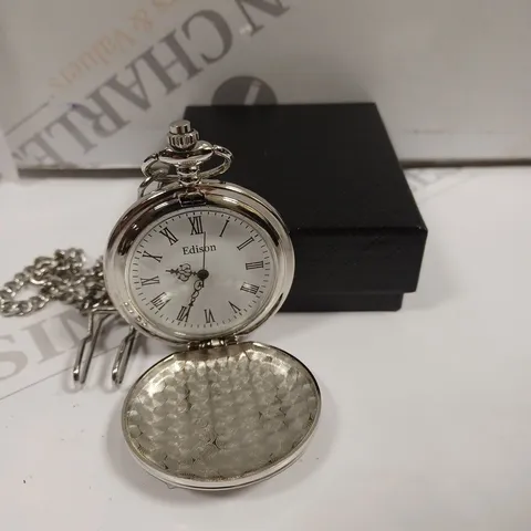MENS EDISON POCKET WATCH WITH CHAIN 