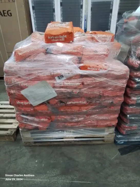 PALLET CONTAINING APPROXIMATELY 60 X 2 IN 1 INSTANT LIGHT BARBECUE CHARCOAL BAGS